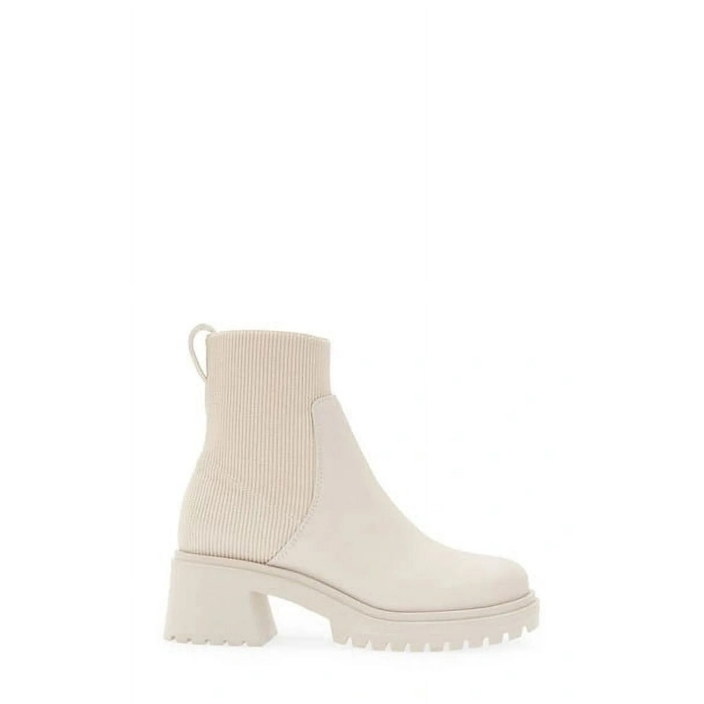 Steve Madden Cream Lug Sole Ankle Booties